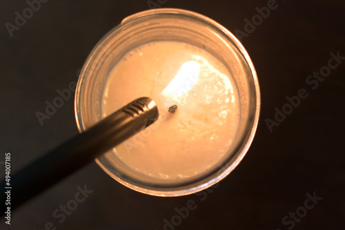 Top down view of a gas candle lighter.