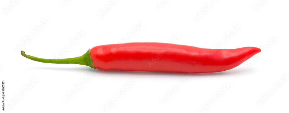 Fresh red chili pepper isolated on a white background. Chili hot pepper. Fresh red chili pepper isolated on a white background. Chili hot pepper.