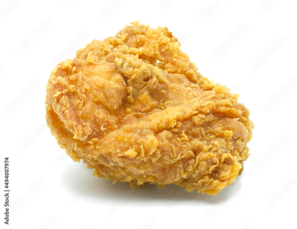 Crispy fried chicken breast isolated on a white background. Crispy fried chicken breast isolated on a white background.