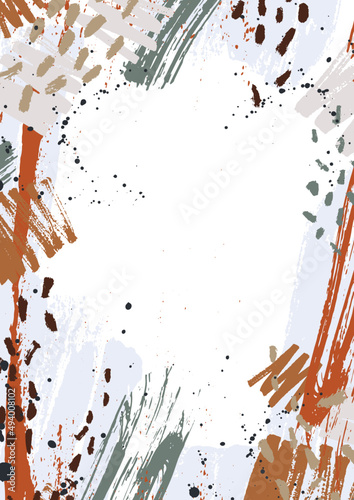 Abstract Paint Stains and Blots Background Frame 