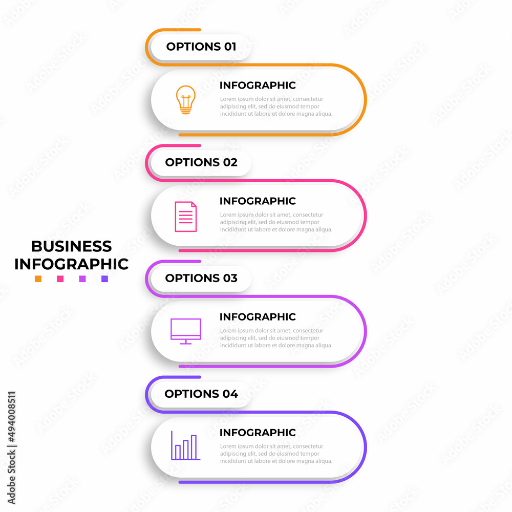 Vector infographic design template with 4 options or steps Vector infographic design template with 4 options or steps
