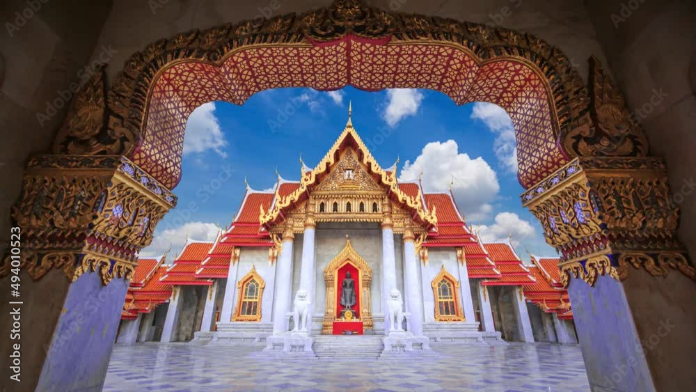 Wat Benchamabophit Temple Landmark Travel Place Of Bangkok, Thailand