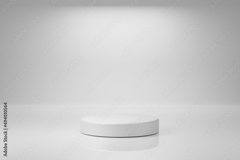 Simple clean podium and wall for product presentation in single color. 3d rendering illustration. Simple clean podium and wall for product presentation in single color. 3d rendering illustration.