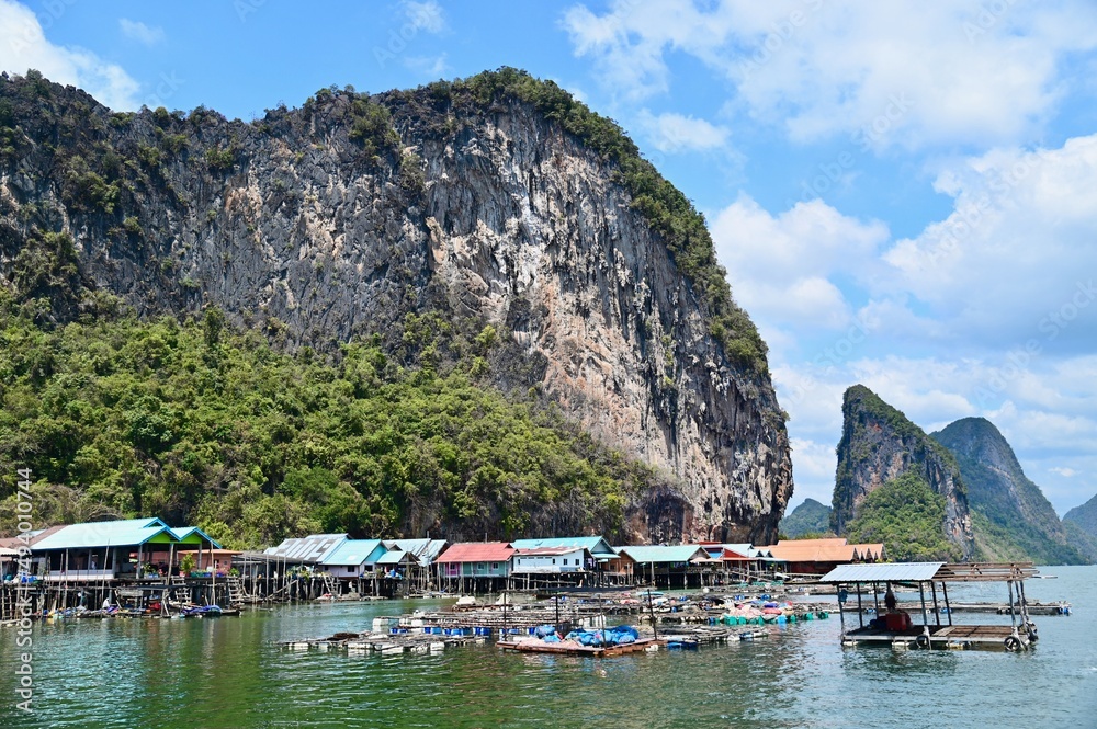View of Koh Panyee Floating Village in Phang Nga Bay