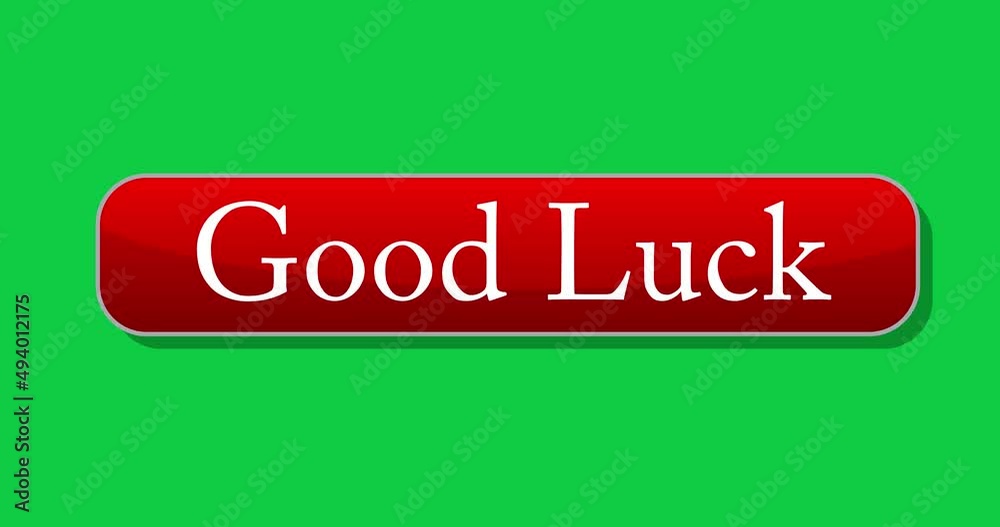 Cursor clicks on Good luck button. Pointer arrow cursor clicking. Animated icon on green screen chroma key background. Cursor clicks on Good luck button. Pointer arrow cursor clicking. Animated icon on green screen chroma key background.