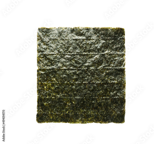One dry nori sheet isolated on white