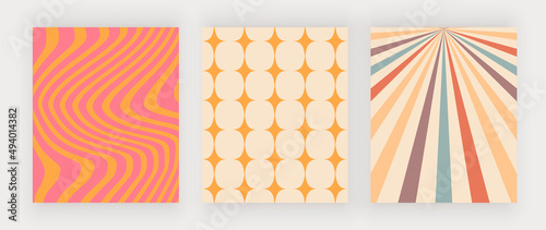 Groovy retro lines wall art prints

