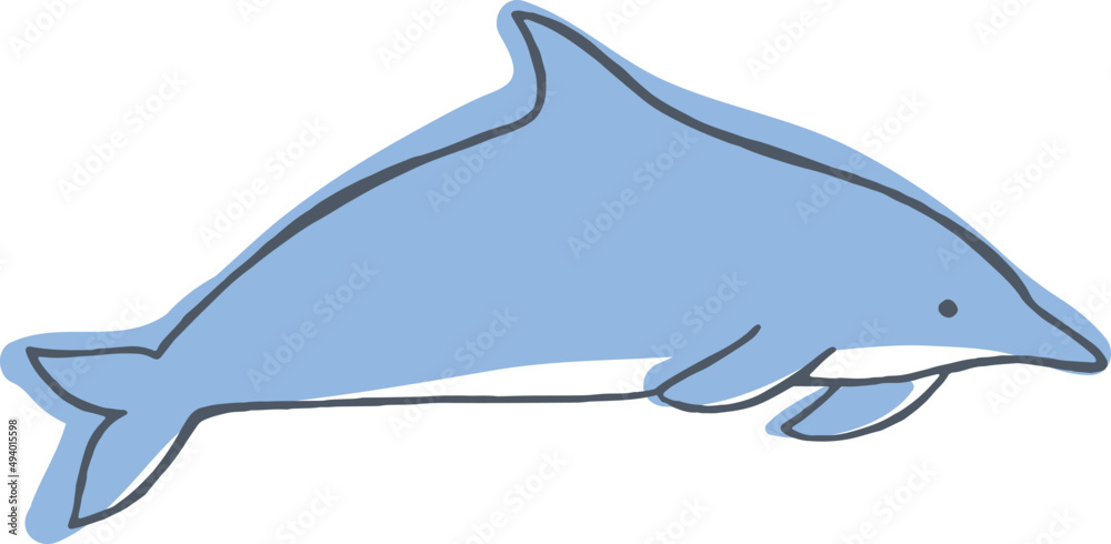 Fototapeta premium Dolphin Hand Drawn Sketch Illustration