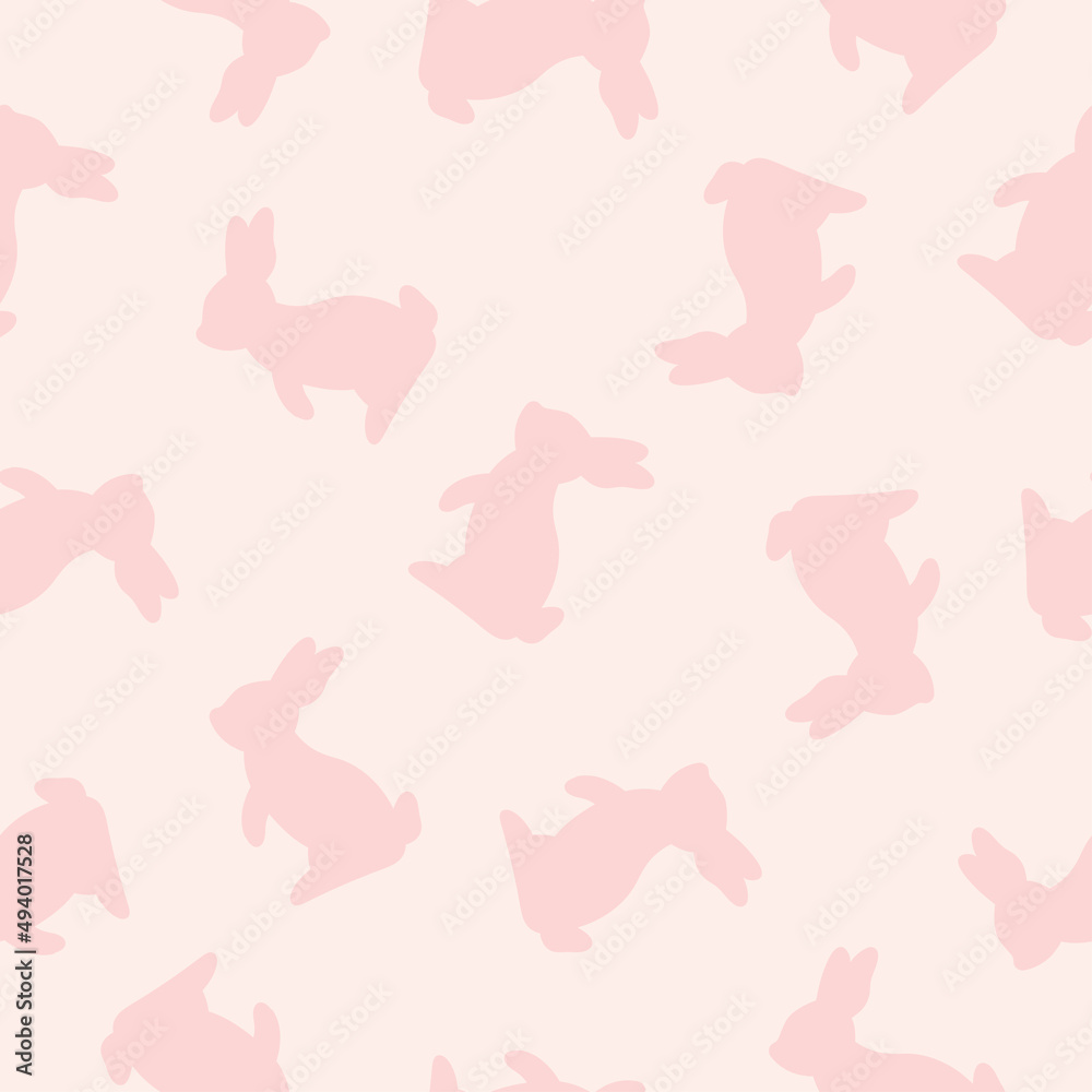 Pink seamless pattern with Easter rabbits. Cute print for wallpaper, fabric and home decor Pink seamless pattern with Easter rabbits. Cute print for wallpaper, fabric and home decor