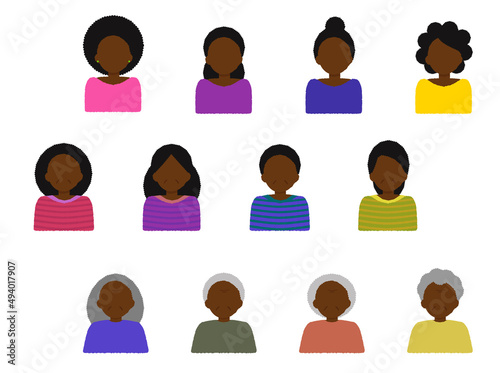 Face parts pear upper body female icon 02