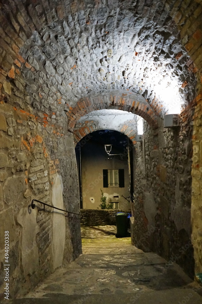 Night glimpse of Castelnuovo in Garfagnana, Tuscany, Italy