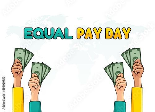 vector graphic of equal pay day good for equal pay day celebration. flat design. flyer design.flat illustration.