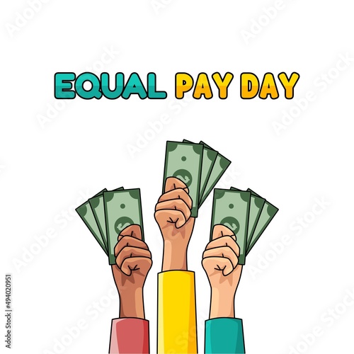 vector graphic of equal pay day good for equal pay day celebration. flat design. flyer design.flat illustration.