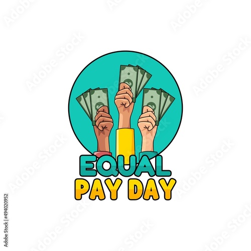 vector graphic of equal pay day good for equal pay day celebration. flat design. flyer design.flat illustration.