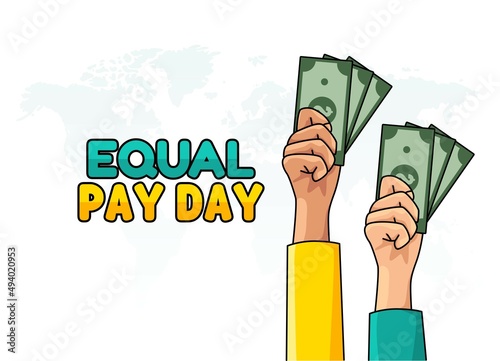 vector graphic of equal pay day good for equal pay day celebration. flat design. flyer design.flat illustration.