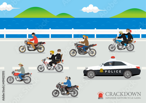 バイクの集団暴走行為