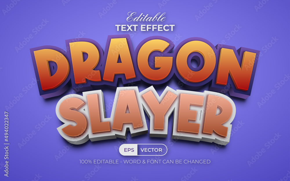 Editable text effect - dragon slayer game style