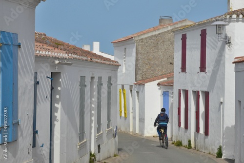 Rues blanches de Saint-Sauveur, île d'Yeu, Vendée, France