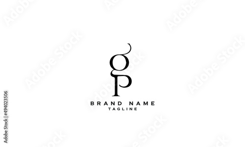 GP, PG, Abstract initial monogram letter alphabet logo design