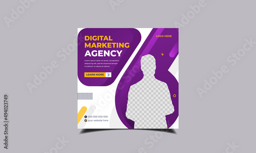 Digital marketing agency minimal square banner template, social media banner design, square banner design, agency banner design, social media template design, socail media post design