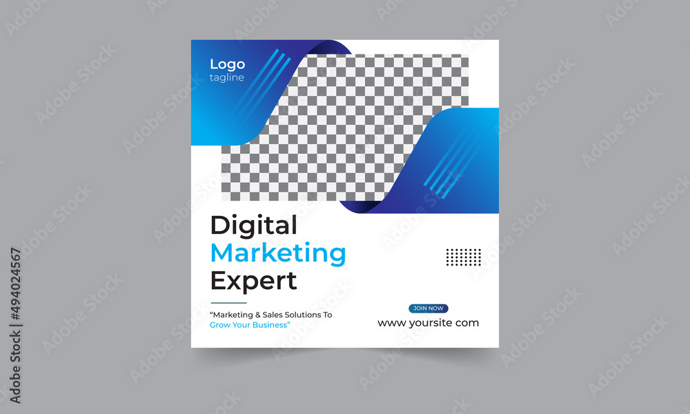 Digital marketing social media post business webinar for social media post, business banner template geometric shape design for attractive abstract elements post background space for text