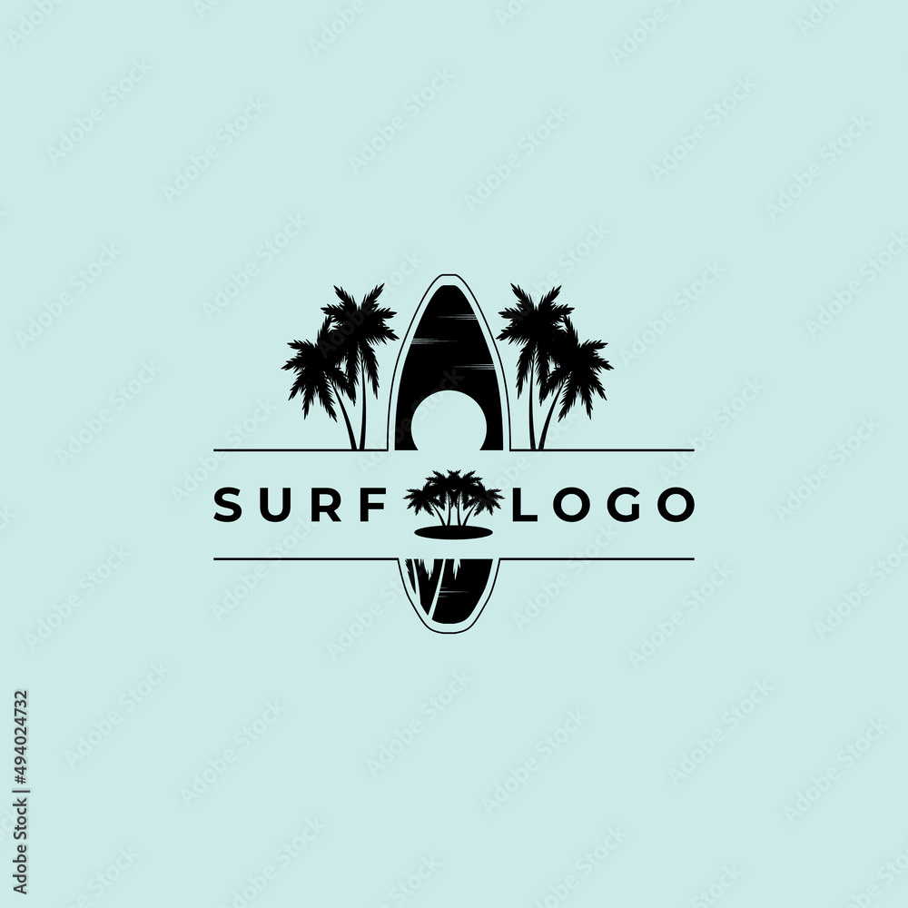 Surfing logo and emblems for Surf Club or shop Logo Design Inspiration