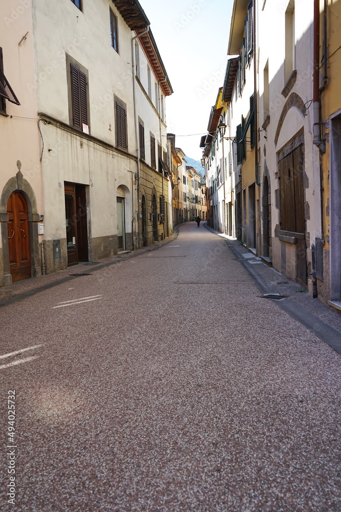 Umberto I street in Borgo a Mozzano, Tuscany, Italy
