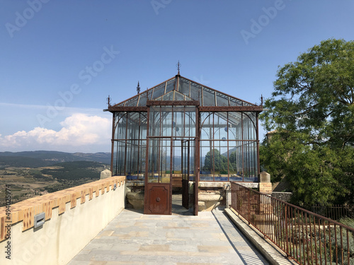 View of the winter garden in Domaine de l'abbe Sauniere, Rennes le chateau in Aude, France photo