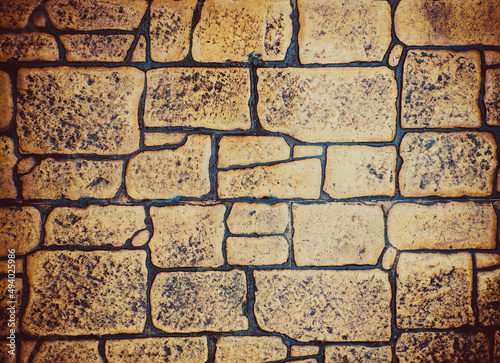 Brown Stone tile. Background of Cobblestones.