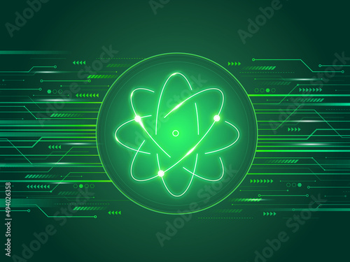 2d illustration Abstract futuristic electronic circuit technology background