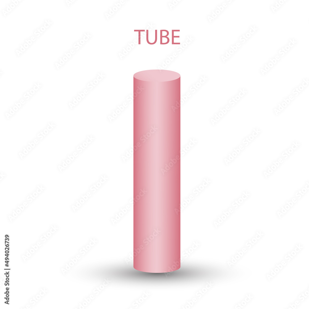 pink tube with gradients and shadow for game, icon, package design, logo, mobile, ui, web, education. 3D elongated cylinder on a white background. Geometric figures for your design. pink tube with gradients and shadow for game, icon, package design, logo, mobile, ui, web, education. 3D elongated cylinder on a white background. Geometric figures for your design.