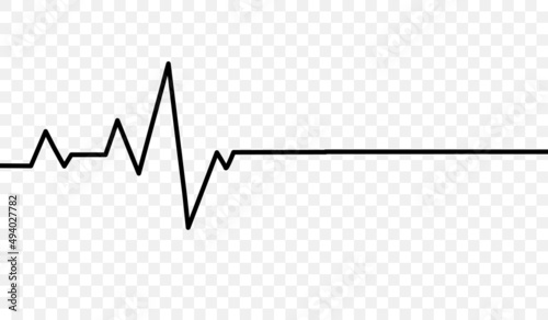Vector design of a black heartbeat line on a white background