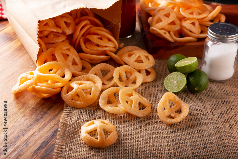 Chicharrones de Harina. Also known as duros, duritos, Mexican wagon