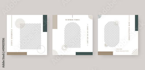 Minimalist social media post template. Trendy editable social media post template. template design. Vector illustration.