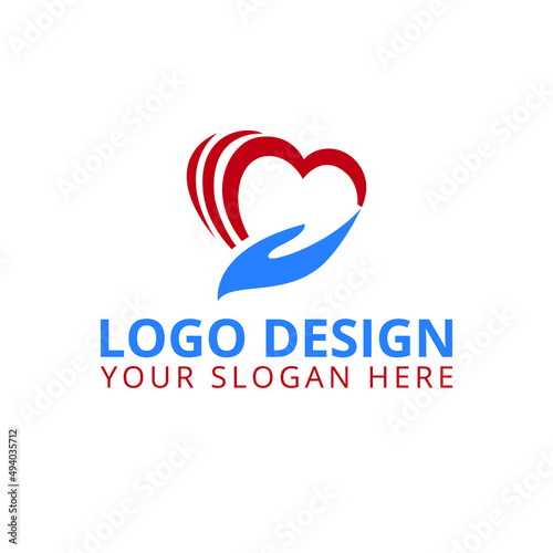 Love shape logo design professional logo