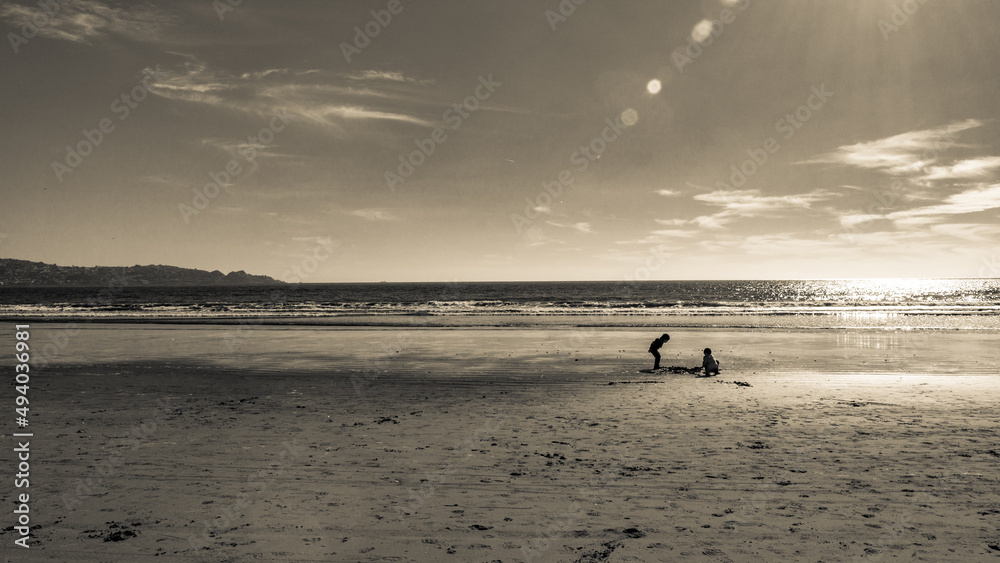 Naklejka premium sunset at the beach