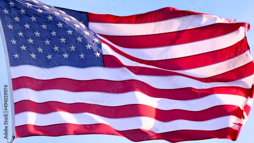 Wallpaper Mural American Flag, Old Glory, flying and rippling in morning sunlight, in graceful slow motion.
 Torontodigital.ca