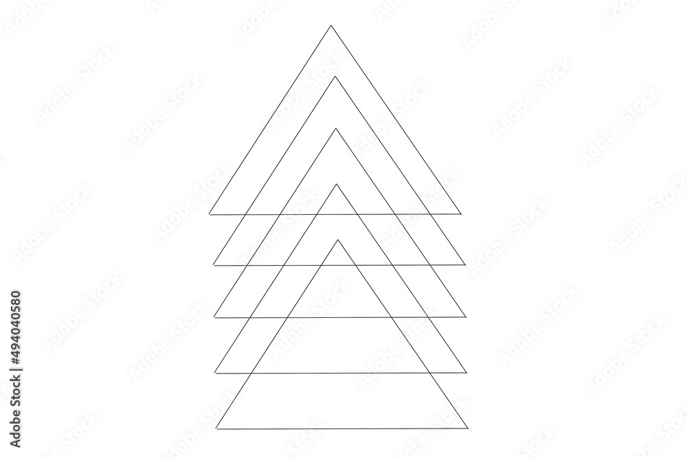 Fototapeta premium Black and white geometric shapes isolated on a black and white background. Triangles and circles