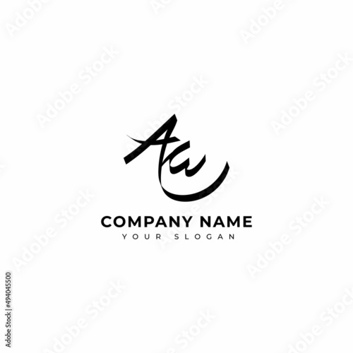 Aa Initial signature logo vector design