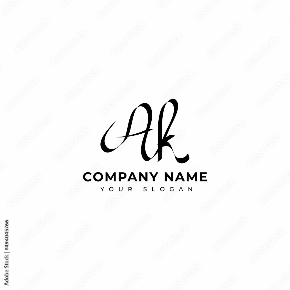 Ak Initial signature logo vector design Ak Initial signature logo vector design