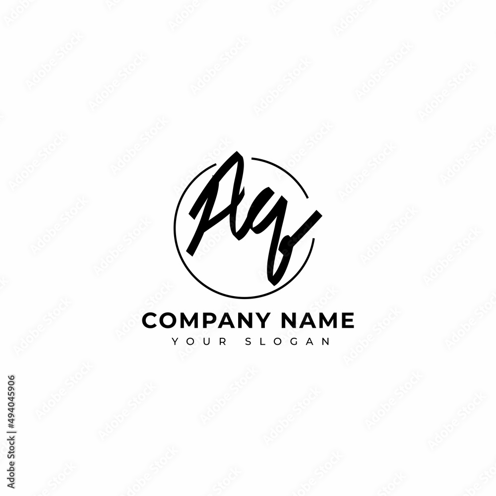 Aq Initial signature logo vector design Aq Initial signature logo vector design