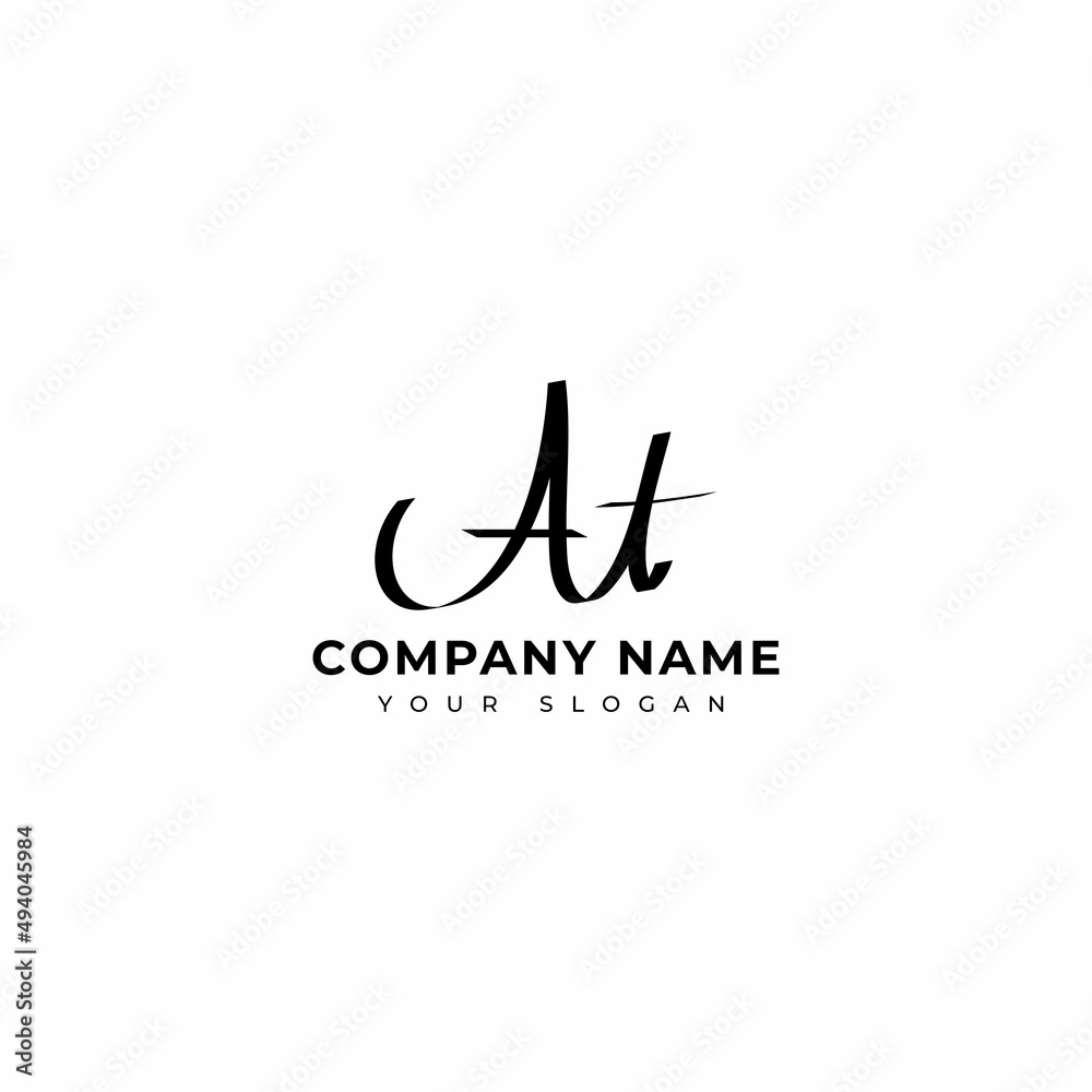 At Initial signature logo vector design At Initial signature logo vector design