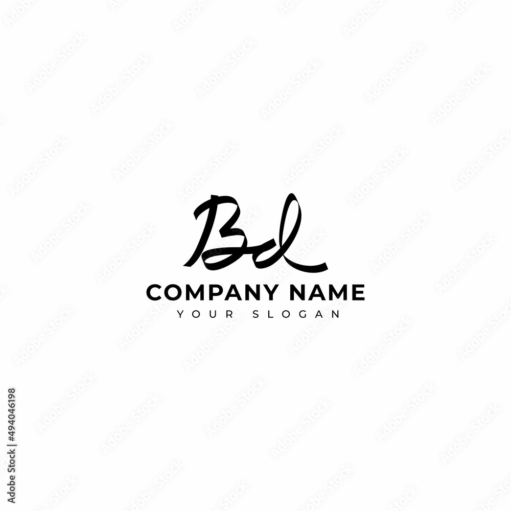 Bd Initial signature logo vector design