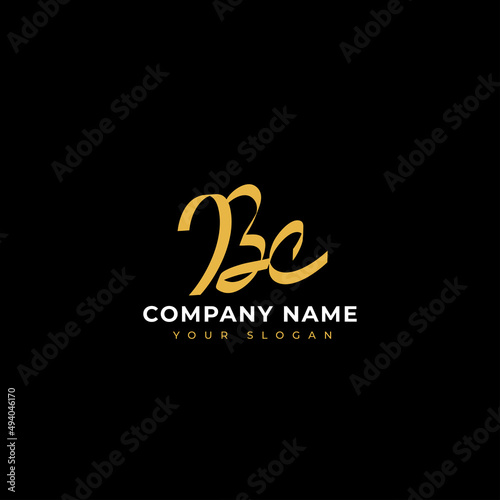 Bc Initial signature logo vector design