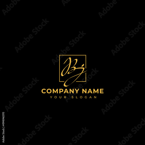 Bj Initial signature logo vector design