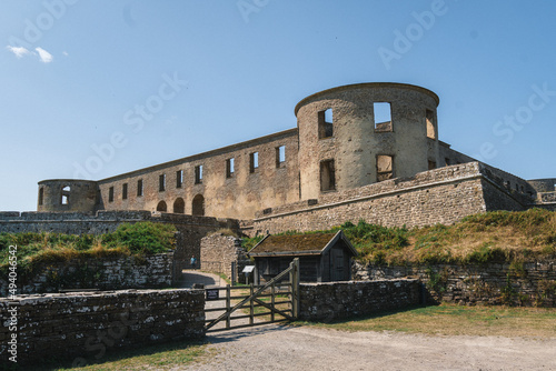 Old castle of  Borgholm on a sunny day in  Sweden photo