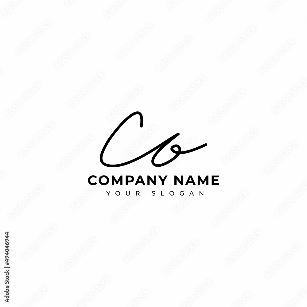 Co Initial signature logo vector design Co Initial signature logo vector design