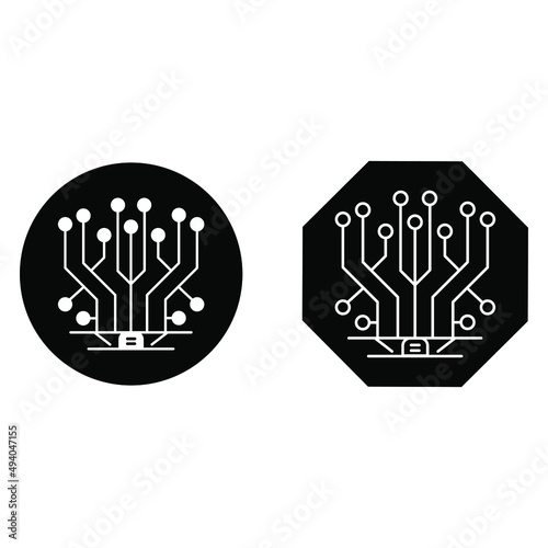 Circuit icon vector set. automation illustration sign collection. robotics sign. chipsymbol or logo.