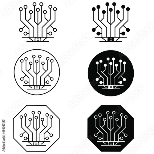 Circuit icon vector set. automation illustration sign collection. robotics sign. chipsymbol or logo.