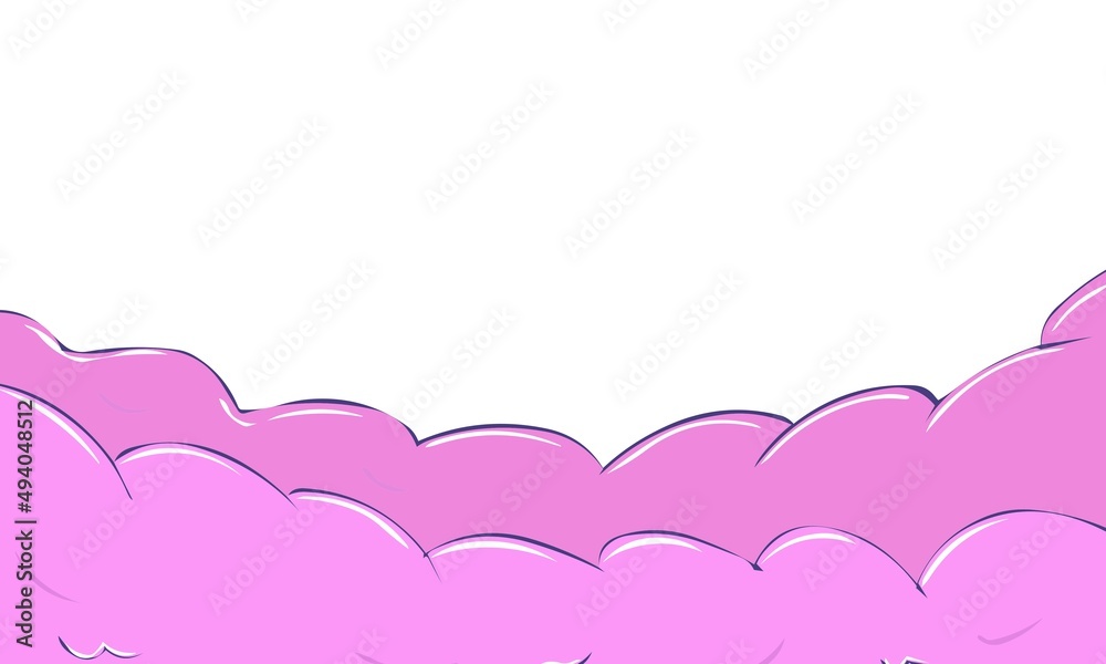 Pink clouds on White background. Vector decoration element. Pink clouds on White background. Vector decoration element.